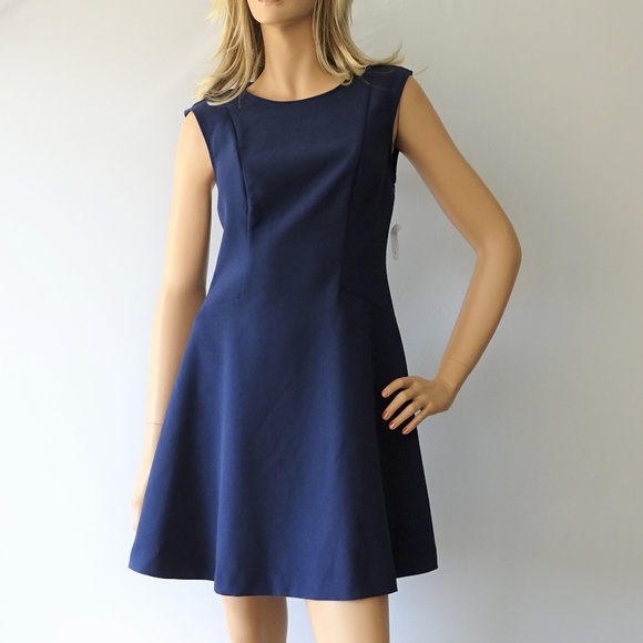 Maison Jules Dresses & Skirts - Maison Jules NWT Navy Scuba Fit & Flare Dress